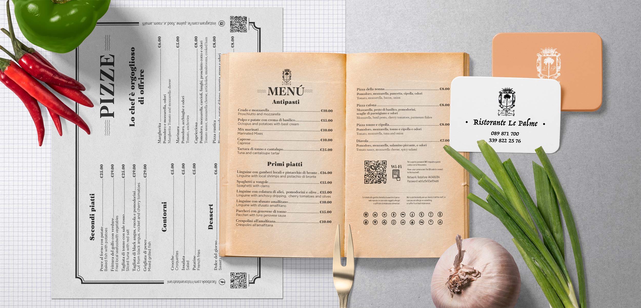 Le Palme Printable Menu Mockup